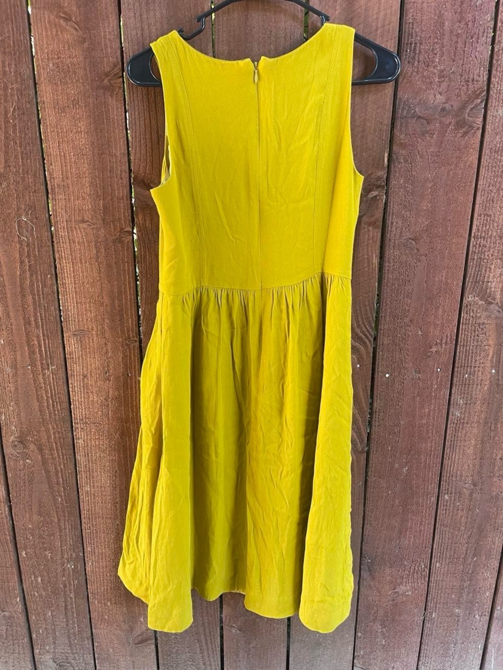 J.Crew Mustard Yellow Heather Chartreuse Hilary Fit & Flare Elegant Dress Sz 4 - Picture 3 of 9
